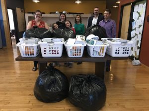 Volunteers were from the North Central States Chapter of PLUS and included from left to right (the "after" photo):Lynnea Prusansky, Erin Singmaster with daughters Reagan and Mackenzie, Sharon Scharf, Aaron Simon, and Nick Schaffran