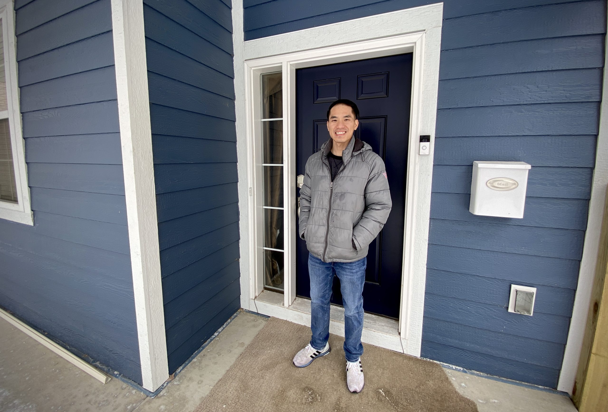 JayDoo, outside his new transitional home