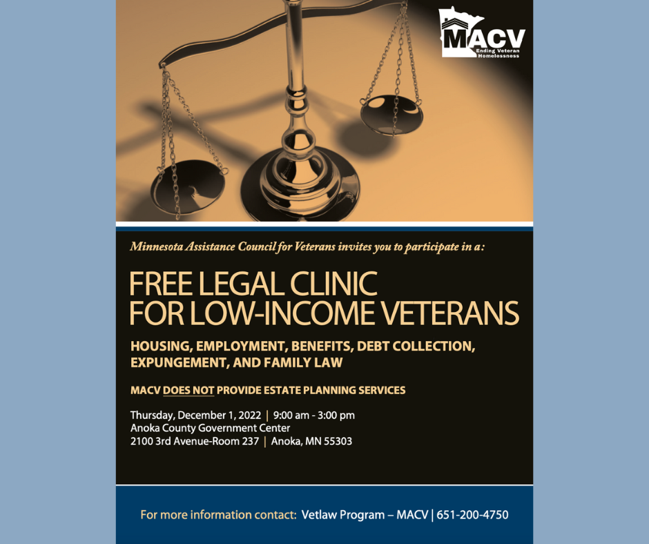 Free Legal Clinic For Low-Income Veterans