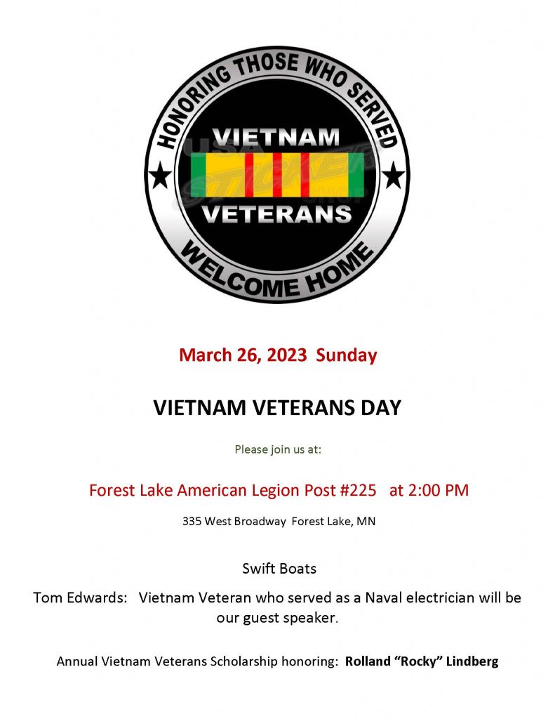Forest Lake American Legion Vietnam Veterans Day