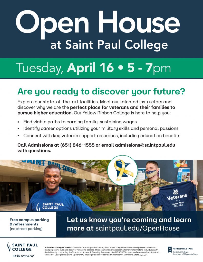 Saint Paul College Open House: Specialized Services for Military Veterans