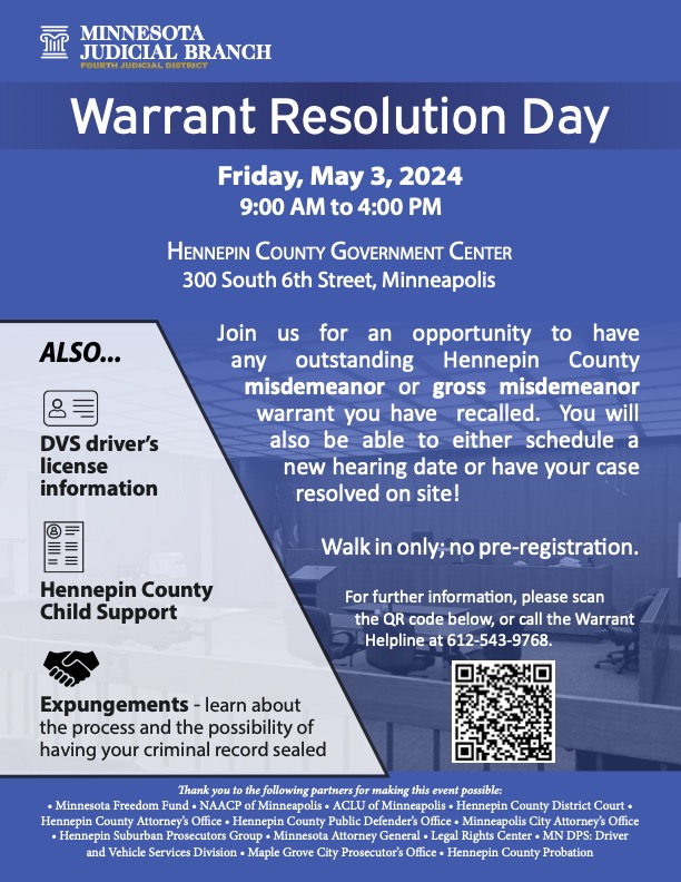 Hennepin County Warrant Resolution Day