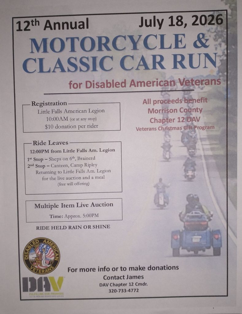 12th Annual Motorcycle & Classic Car Run